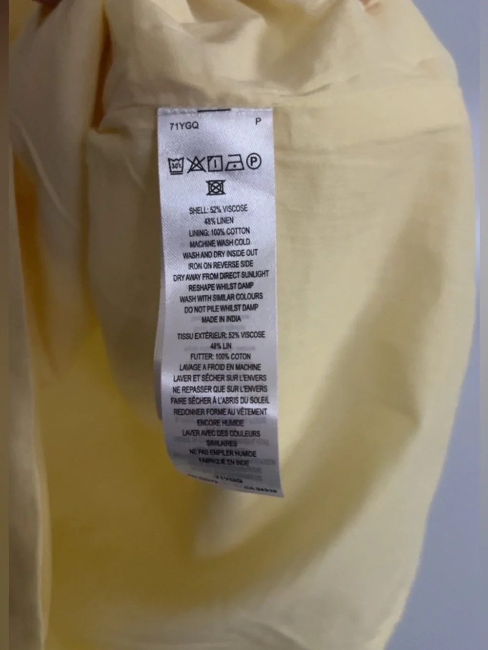 NEW FRENCH CONNECTION birdie linen tie dress in butter - Picture 10 of 10